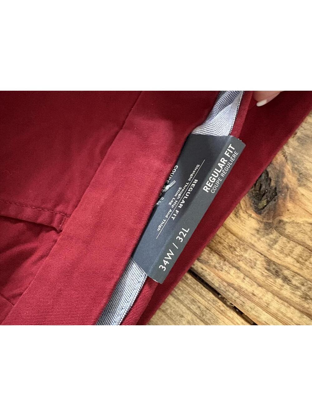 New Tommy Hilfiger Red Regular Fit Stretch Chino Pants 34x32 Mens Regatta red - Picture 4 of 6